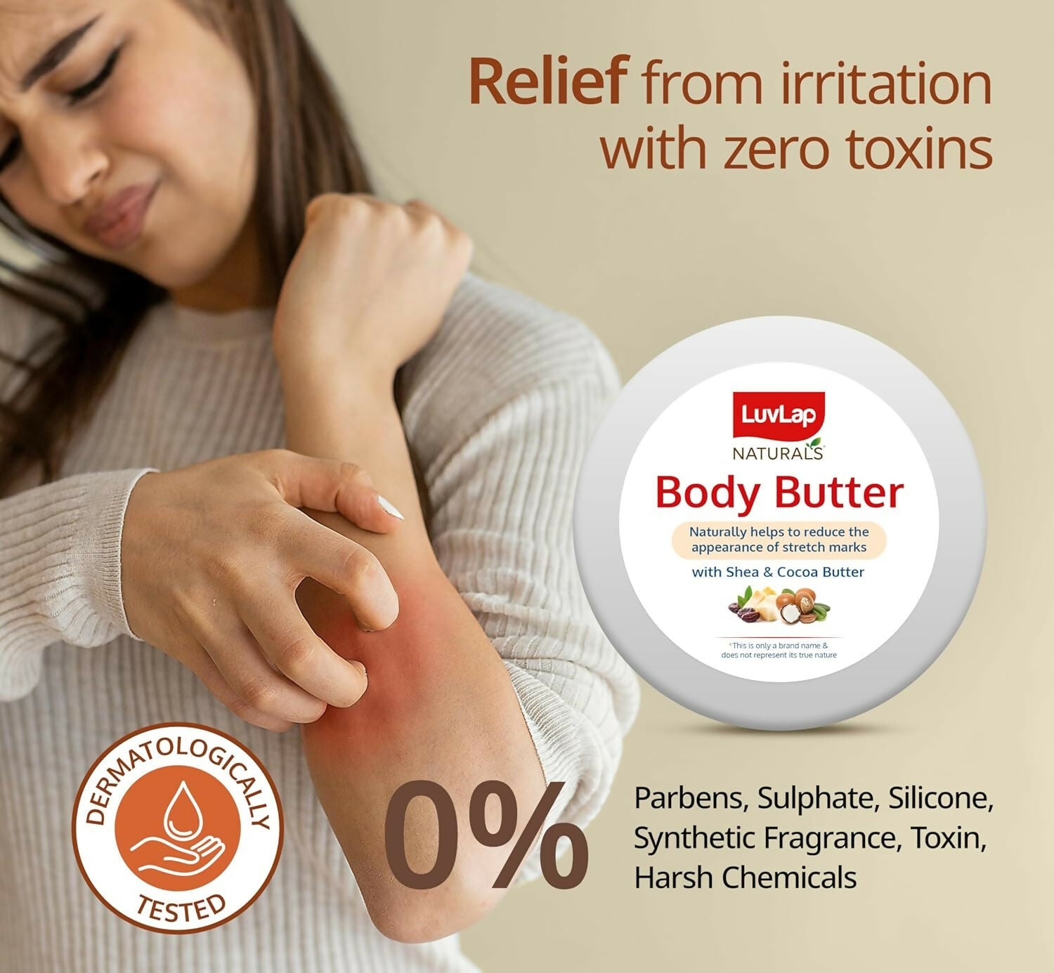 LuvLap Naturals Body Butter for Pregnant Belly | Grocsy