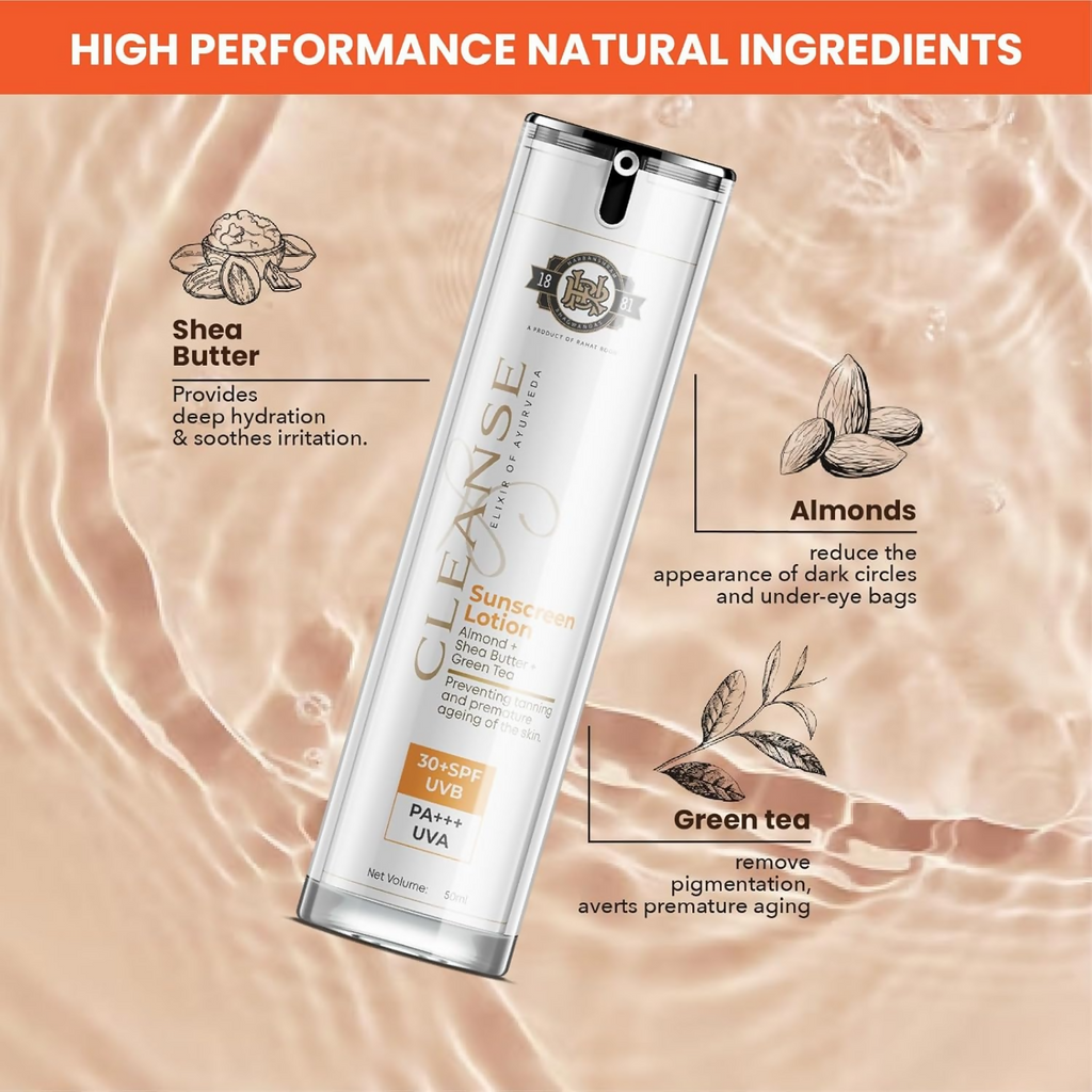 Cleanse Ayurveda Sunscreen Lotion SPF 30+ PA+++ | Grocsy