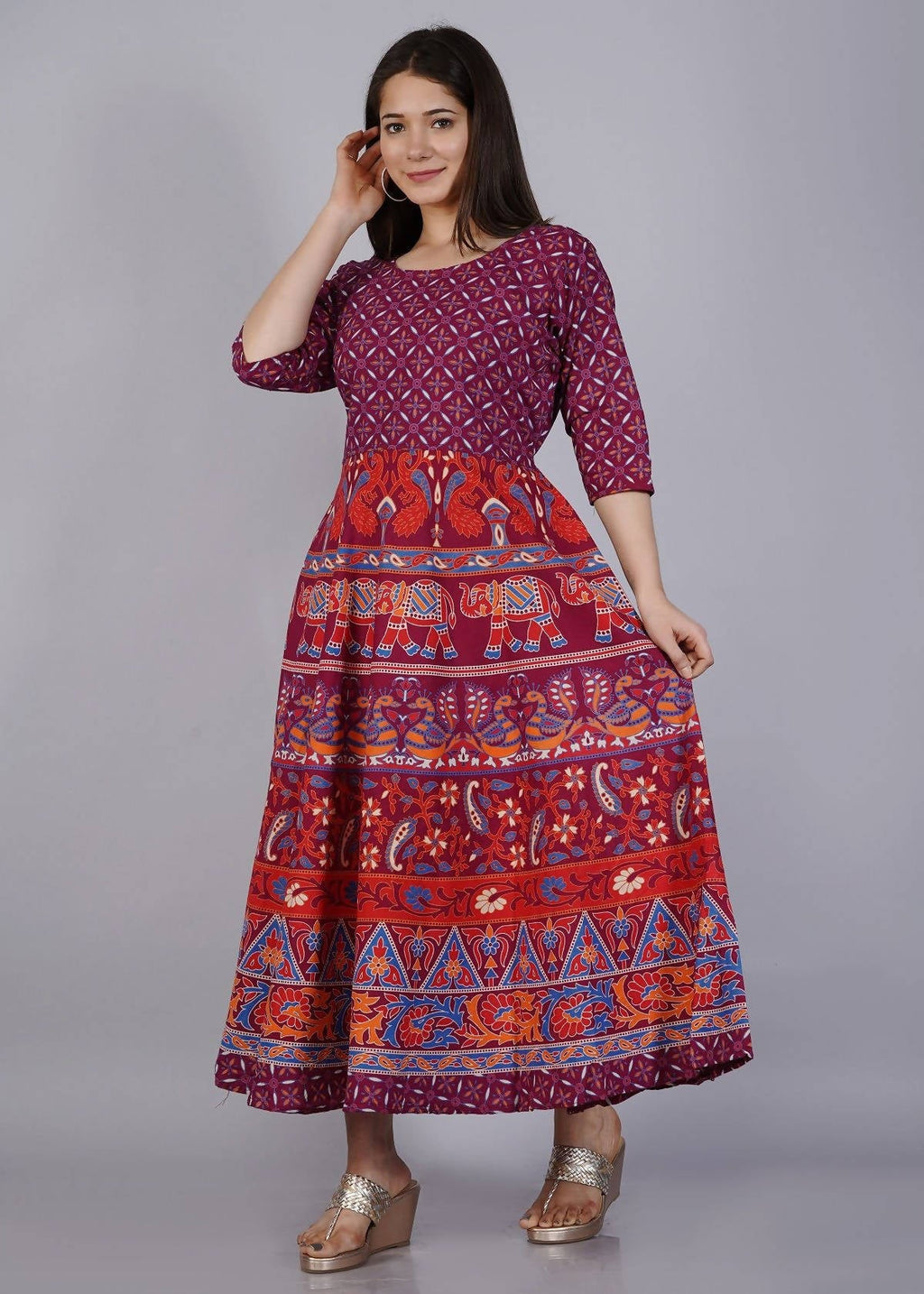Vamika Multicolor Cotton Printed Party/Casual Wear Kurti (GAM21K) | Grocsy