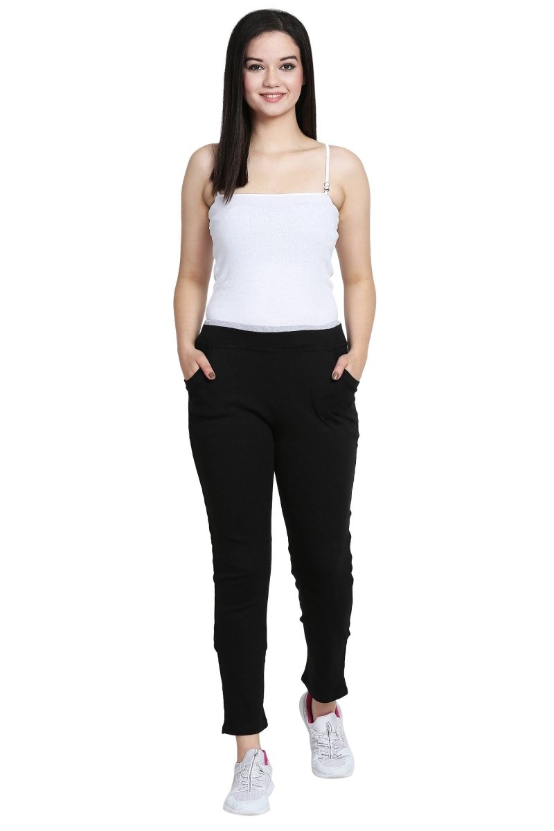 Asmaani Black color Hosiery Lower with Two Side Pockets. | Grocsy