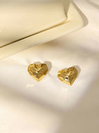 Golden Heart Studs - Ruby Raang | Grocsy