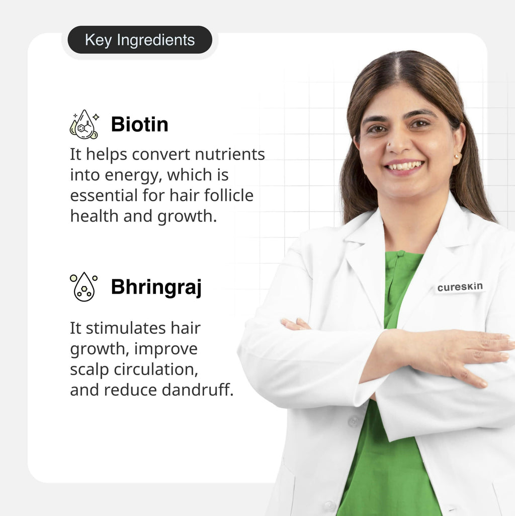 Cureskin Follicular Hair Oil - Nourishes & Strengthens with Biotin, Bhringraj and Coconut Hair Oil | Grocsy