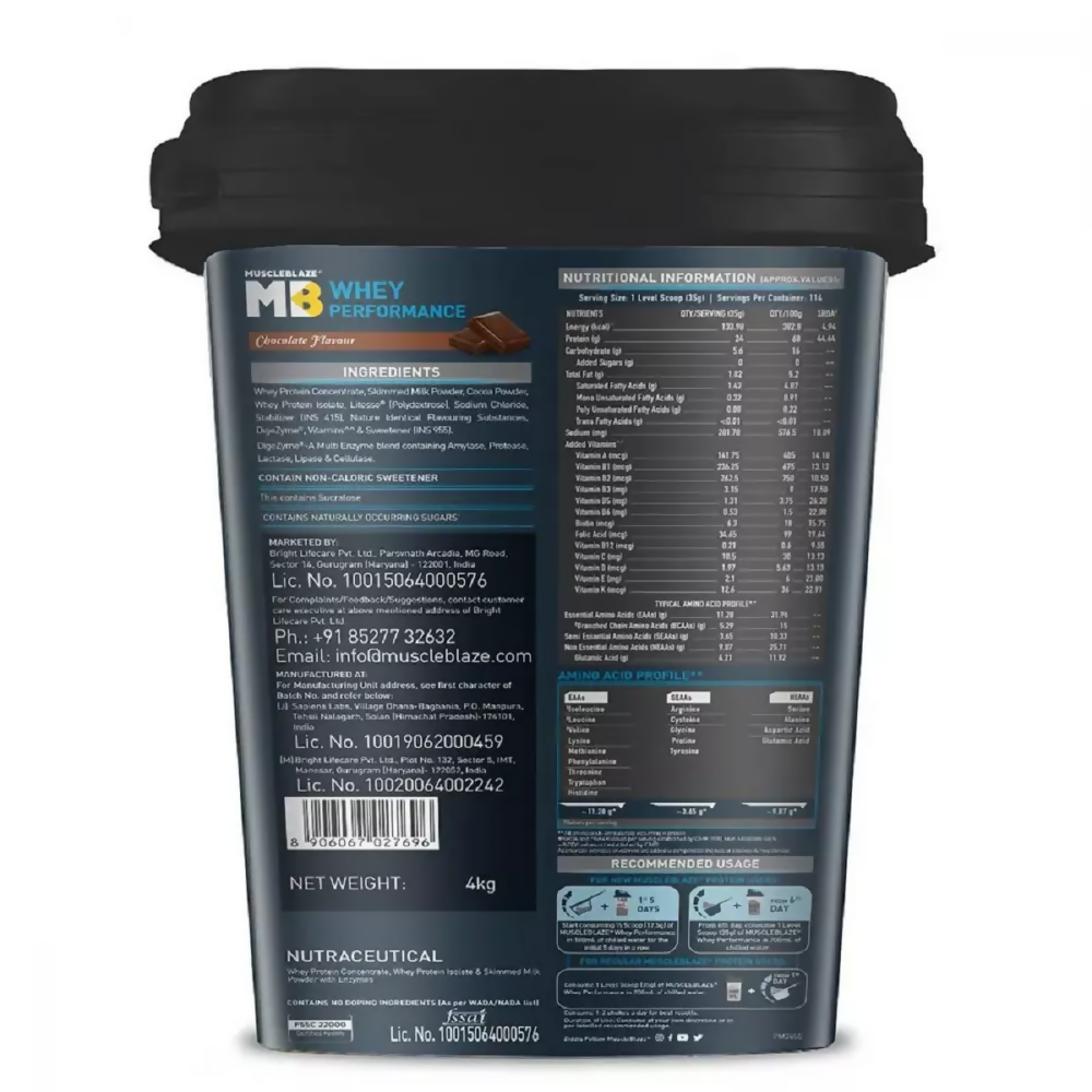 MuscleBlaze Whey Performance Protein Chocolate | Grocsy