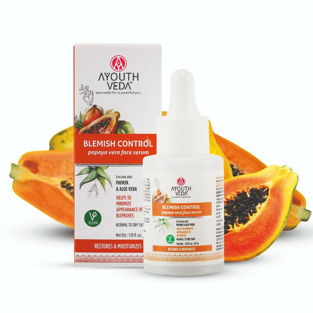 Ayouthveda Blemish Control Papaya Vera Face Serum | Grocsy