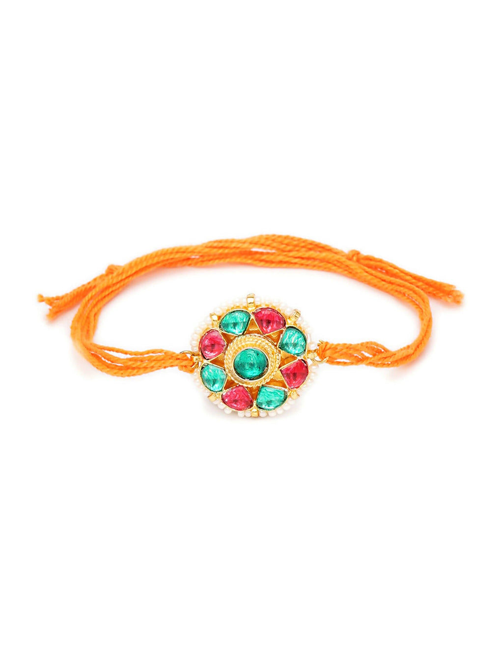 Designer kundan Rakhi - Ruby Raang | Grocsy
