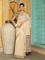 Shree Shyam Fashion Brown Linen Saree | Grocsy