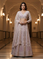 Lehenga Mart Light Pink Net Designer Bollywood Style Wedding Wear Lehenga Choli | Grocsy