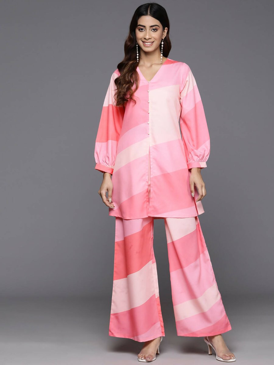 Ahalyaa Women's Traditional Wear Co-ods - Pink | Grocsy