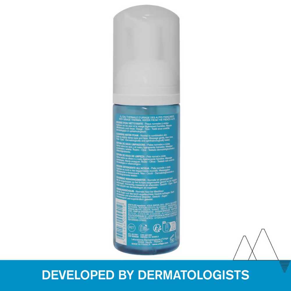 Uriage Face Cleanser Make-Up Remover Ultra-Soft Airy Foam Rinse-Off Cleanser | Grocsy
