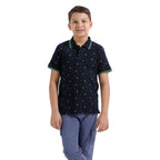 Chilins Boys Cotton Printed Collared Polo Tshirt | Grocsy