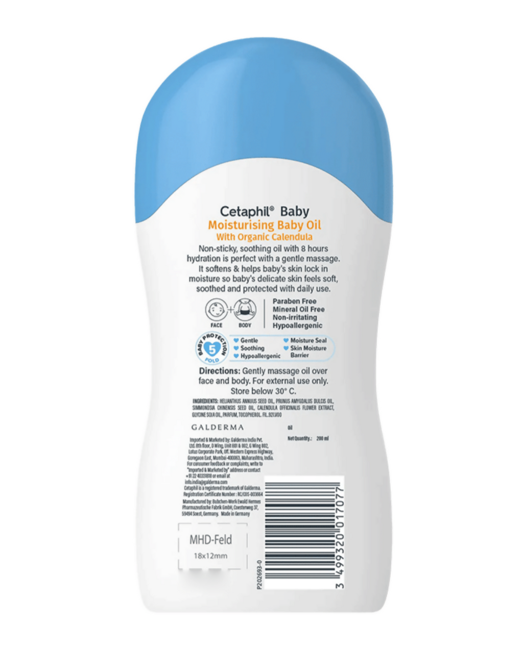 Cetaphil Baby Moisturising Oil with Organic Calendula | Grocsy