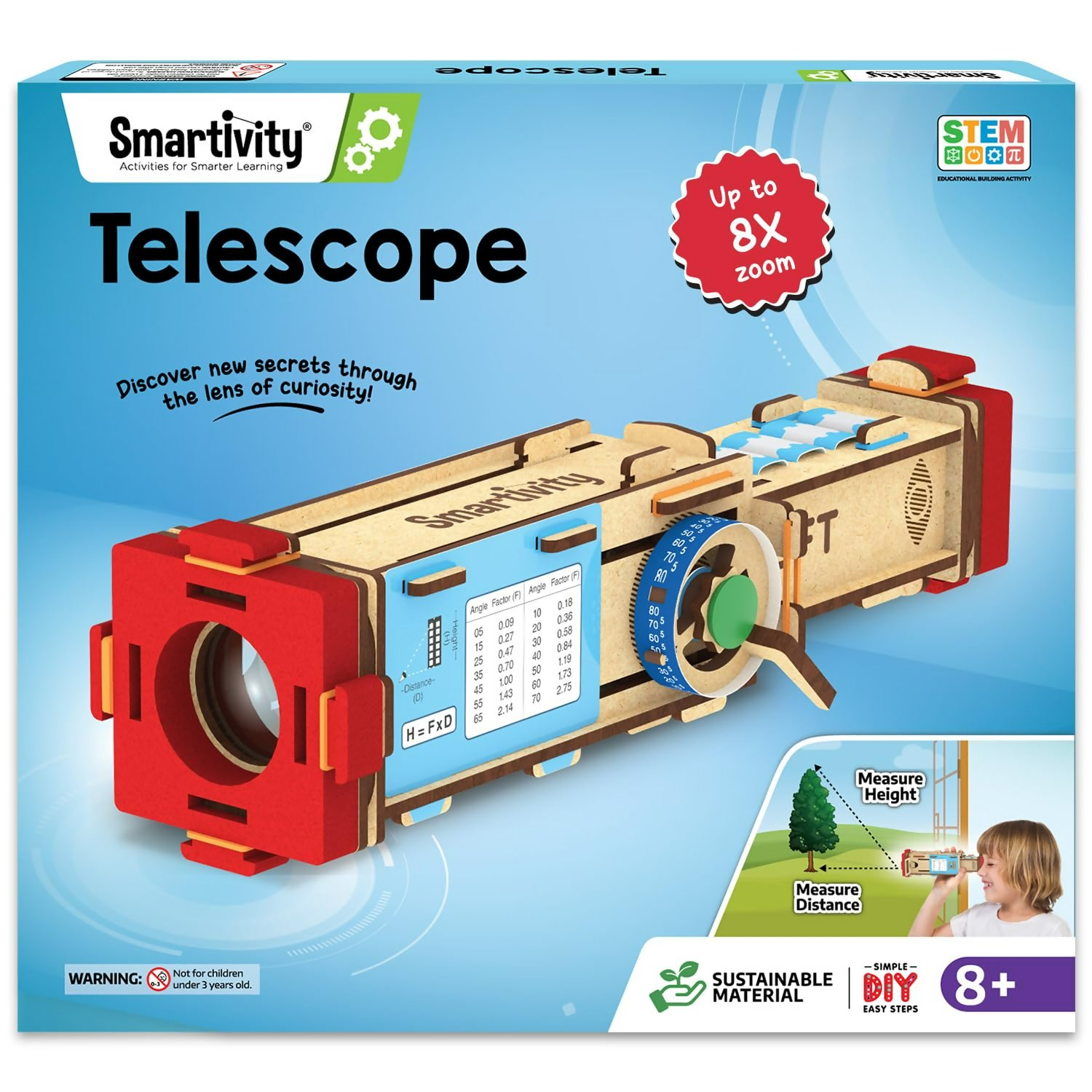 Smartivity Telescope Toy For Kids Age 8, 9, 10, 11, 12, 13, 14 Years Old Measure Height & Grocsynce | Grocsy