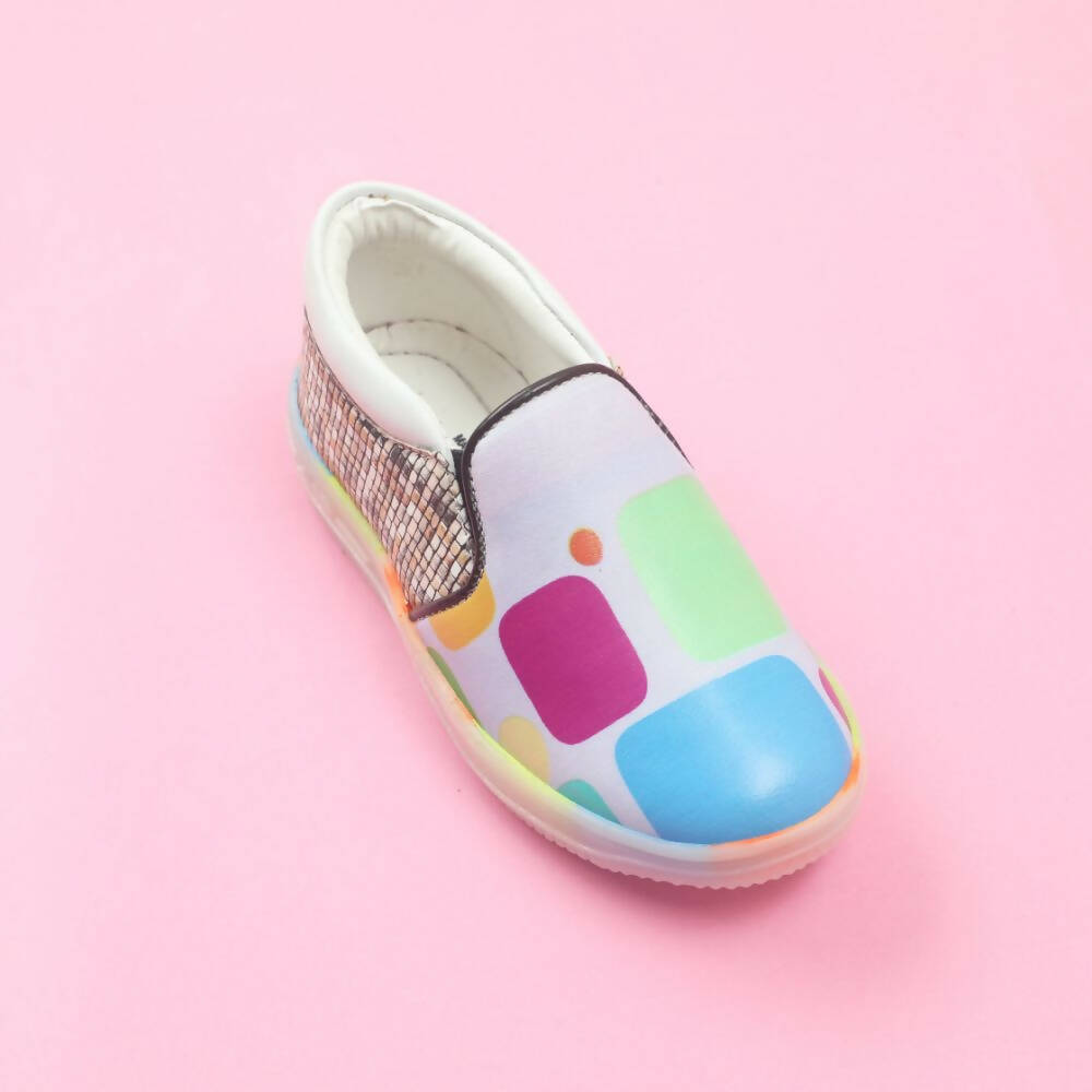Tiny Bugs Unisex Colorblock Slip Ons Sneakers - Whithe | Grocsy