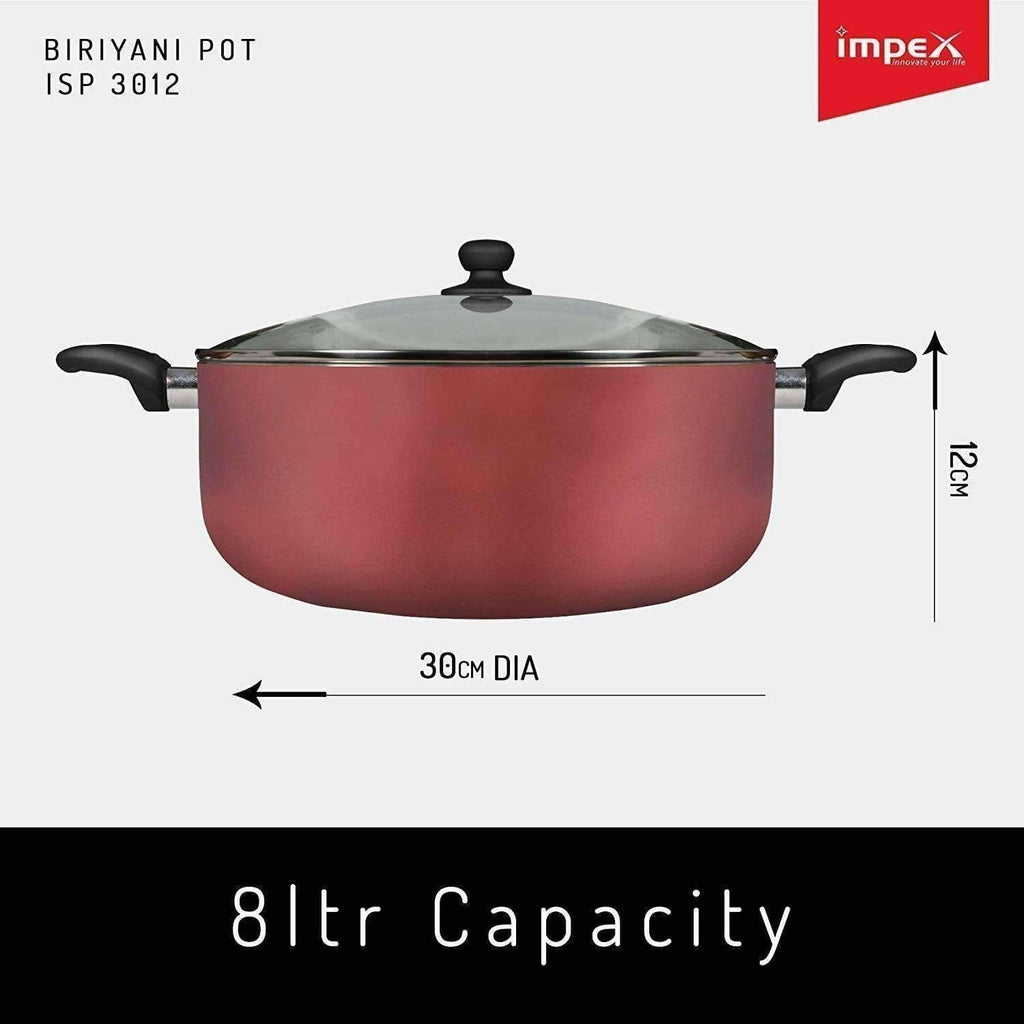 Nonstick Coated Aluminium Biriyani Pot (8 Litre,30 cm) | Grocsy