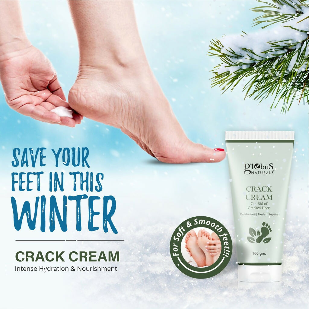 Globus Naturals Crack Cream for Dry & Cracked Heels & Feet | Grocsy