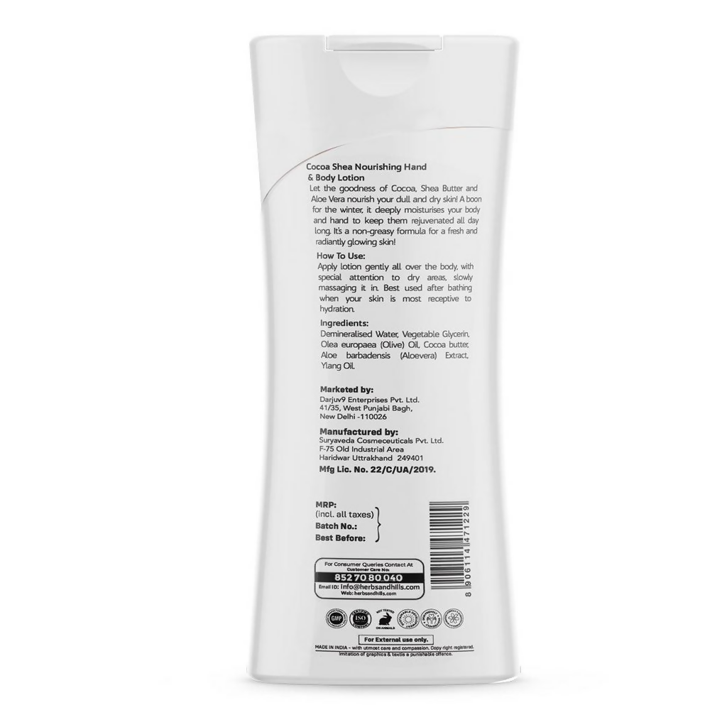 Herbs & Hills Hand & Body Lotion (Cocoa & Shea) | Grocsy