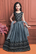 Kids Wedding Designer Grey Soft Chinon Silk Lehenga Choli - Aaradhna | Grocsy