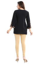Snehal Creations Gracefully Black Alluring Indian Designer Short Kurti Tunic | Grocsy