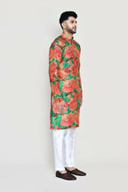 Joban Fashion Green Colored Modal Silk Fabric Kurta With Straight Fit Pant | Grocsy