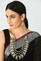 Mominos Fashion Johar Kamal Handicraft Finish Kundan Work Long Necklace For Women (Multi) | Grocsy