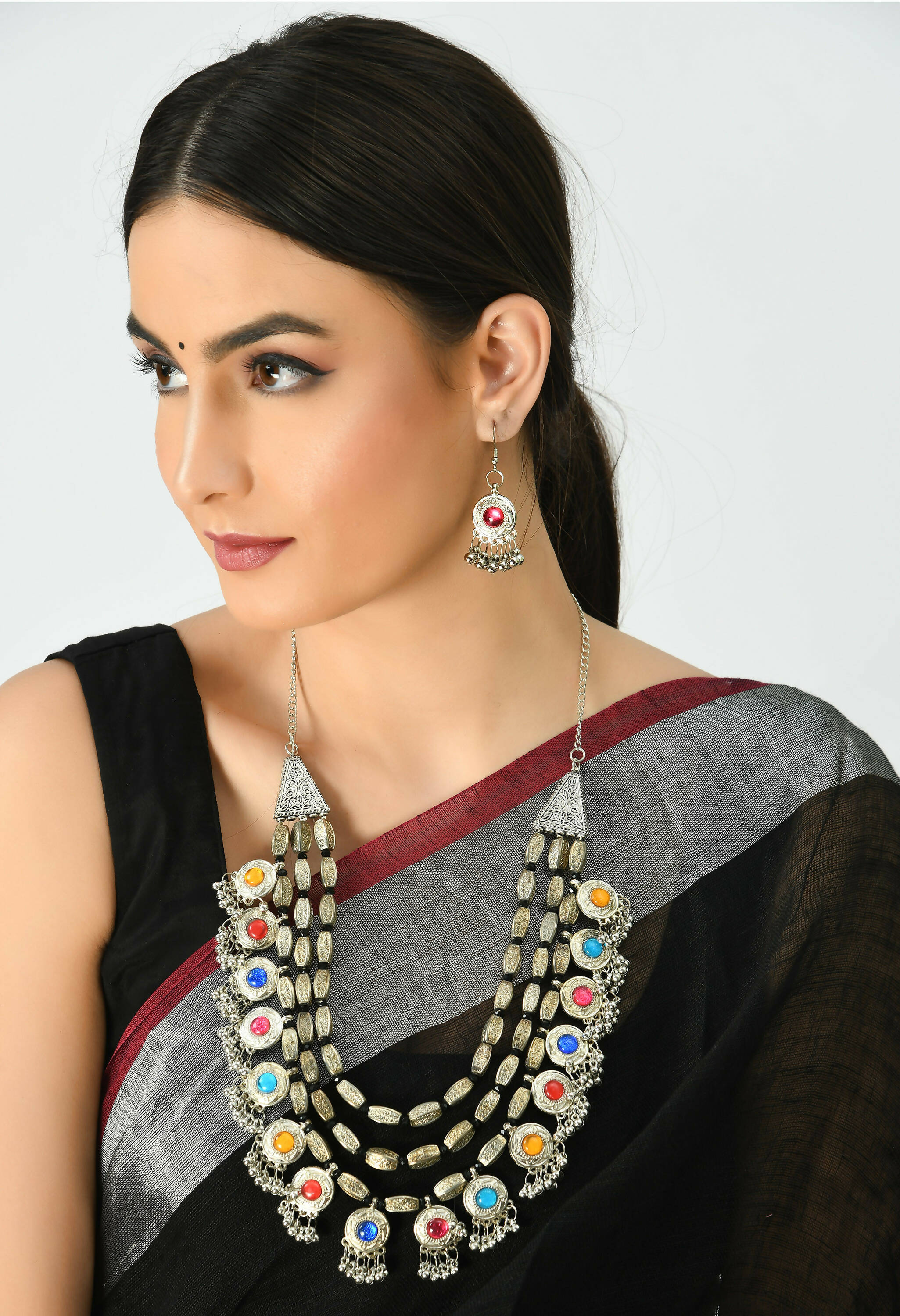 Mominos Fashion Johar Kamal Handicraft Finish Kundan Work Long Necklace For Women (Multi) | Grocsy