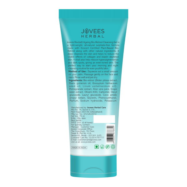 Jovees Bio-Retinol Revita Ageing Cleansing Gel | Grocsy