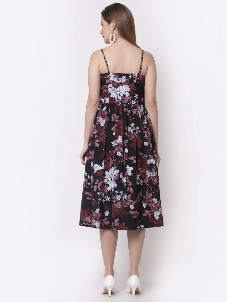 Myshka Multi Color Crepe Printed Dress | Grocsy