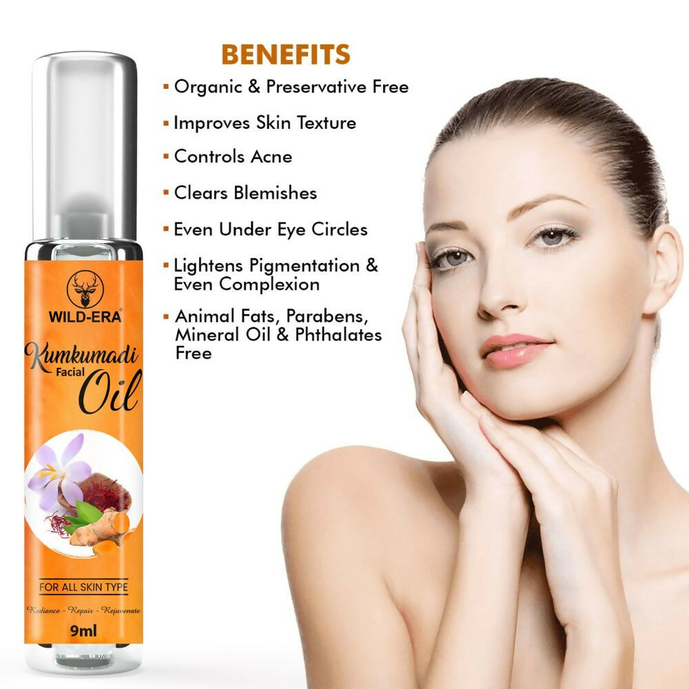 Wildera Kumkumadi Facial Oil For Glowing, Skin Nourishment | Grocsy