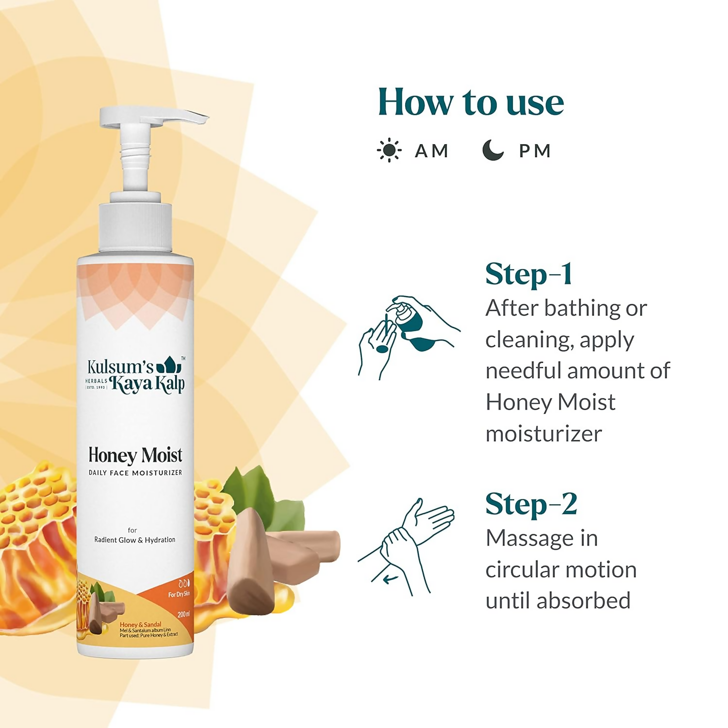 Kulsum's Kaya Kalp Honey Moist Face & Body Moisturizer For Radiant Glow & Hydration | Grocsy