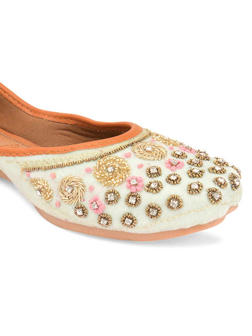 Desi Colour Women Indian Ethnic Footwear-Grey Emb | Grocsy