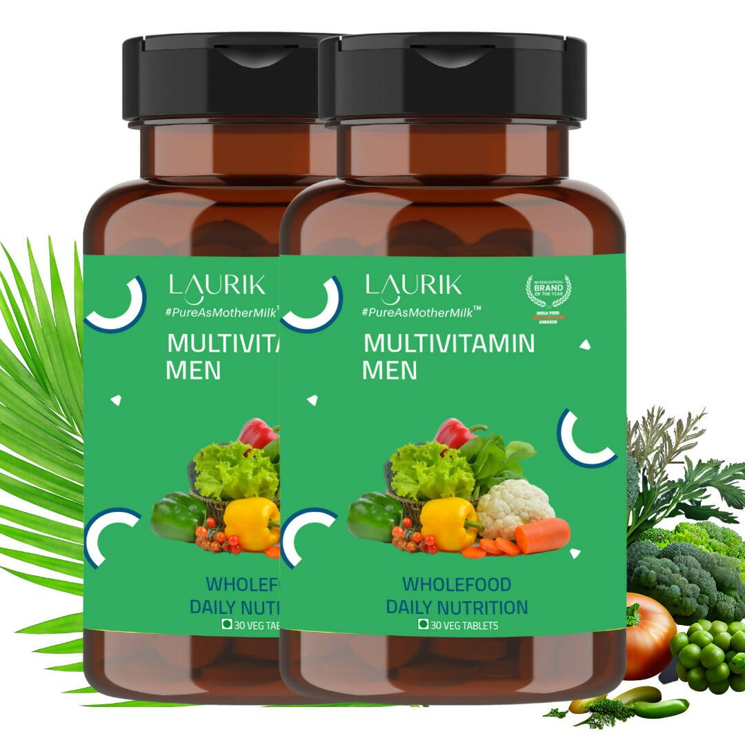 Laurik Multivitamin Tablets For Men | Vitamin A, C, D ,E With B Vitamins, Iron, Zinc & Calcium Supplements For Overall Health | Grocsy