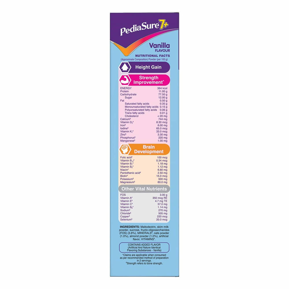 Pediasure 7 Plus Oats & Almond Nutrition Drink Powder Vanilla Flavour | Grocsy