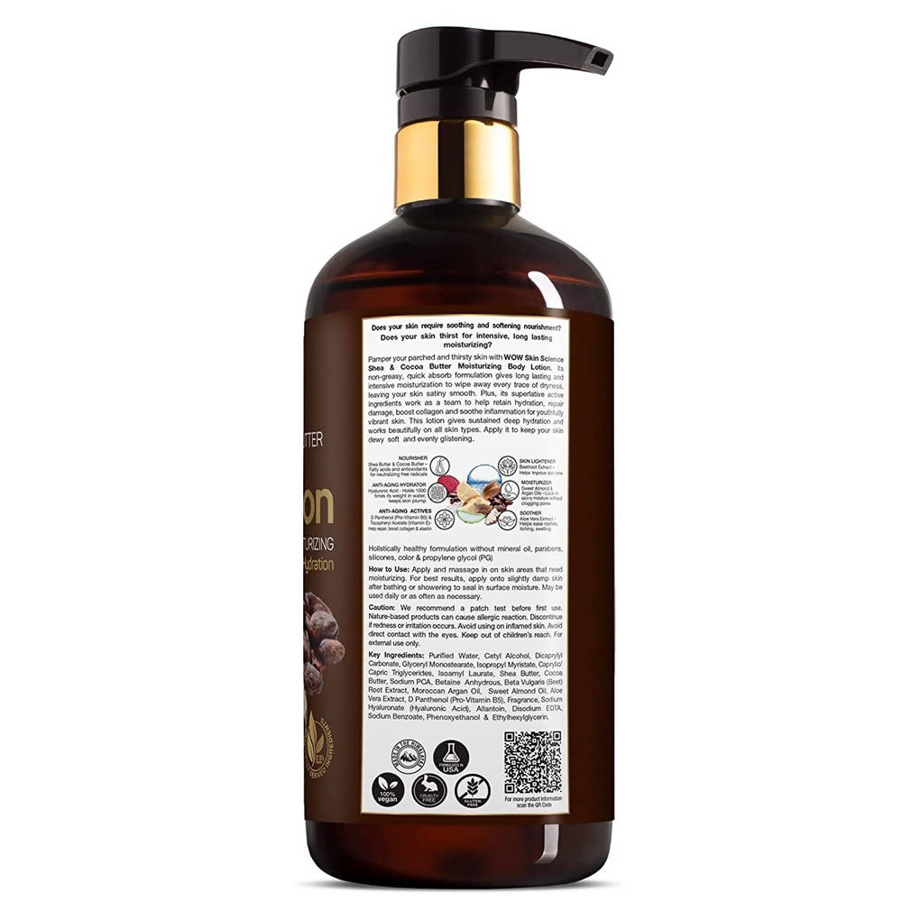 Wow Skin Science Shea Butter and Cocoa Butter Moisturizing Body Lotion | Grocsy