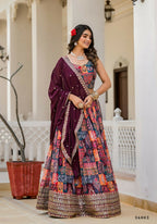 Wedding Partywear Colour Full Slim Georgette Lehengha Choli With Dupata - Agnidhara | Grocsy