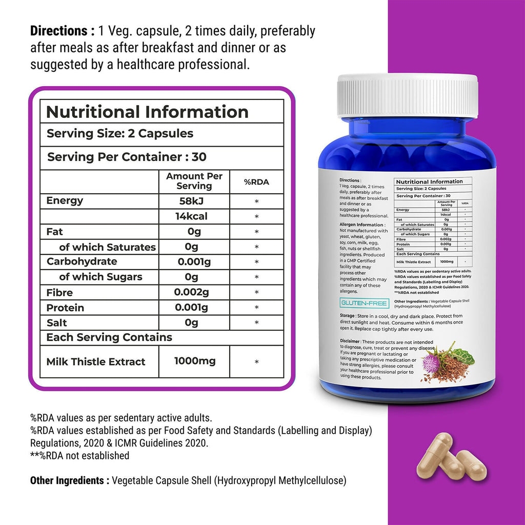 Biovitalia Organics Milk Thistle Extract Capsules | Grocsy