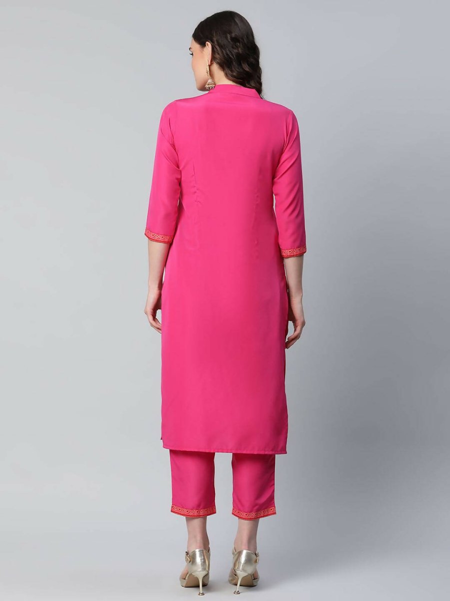 Ahalyaa Womens Pink Crepe Printed Kurtas | Grocsy
