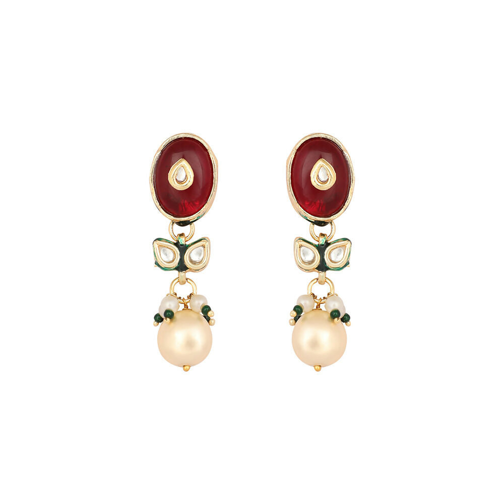 Nuyug 22K Gold Plated Radiant Sage Stone Kundan Necklace | Grocsy