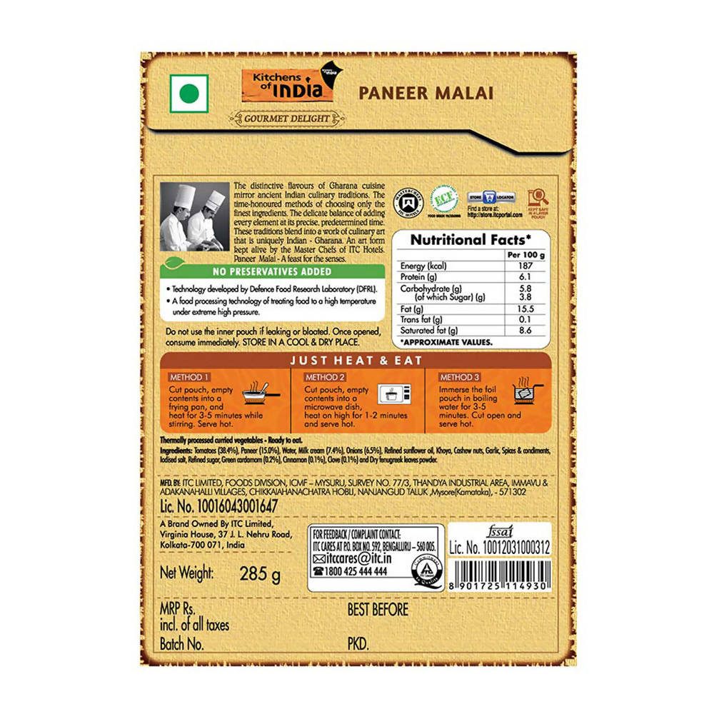 Kitchens of India Paneer Malai | Grocsy