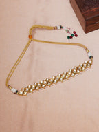 Kundan & Pearl Neckpiece (Gold) - Ruby Raang | Grocsy