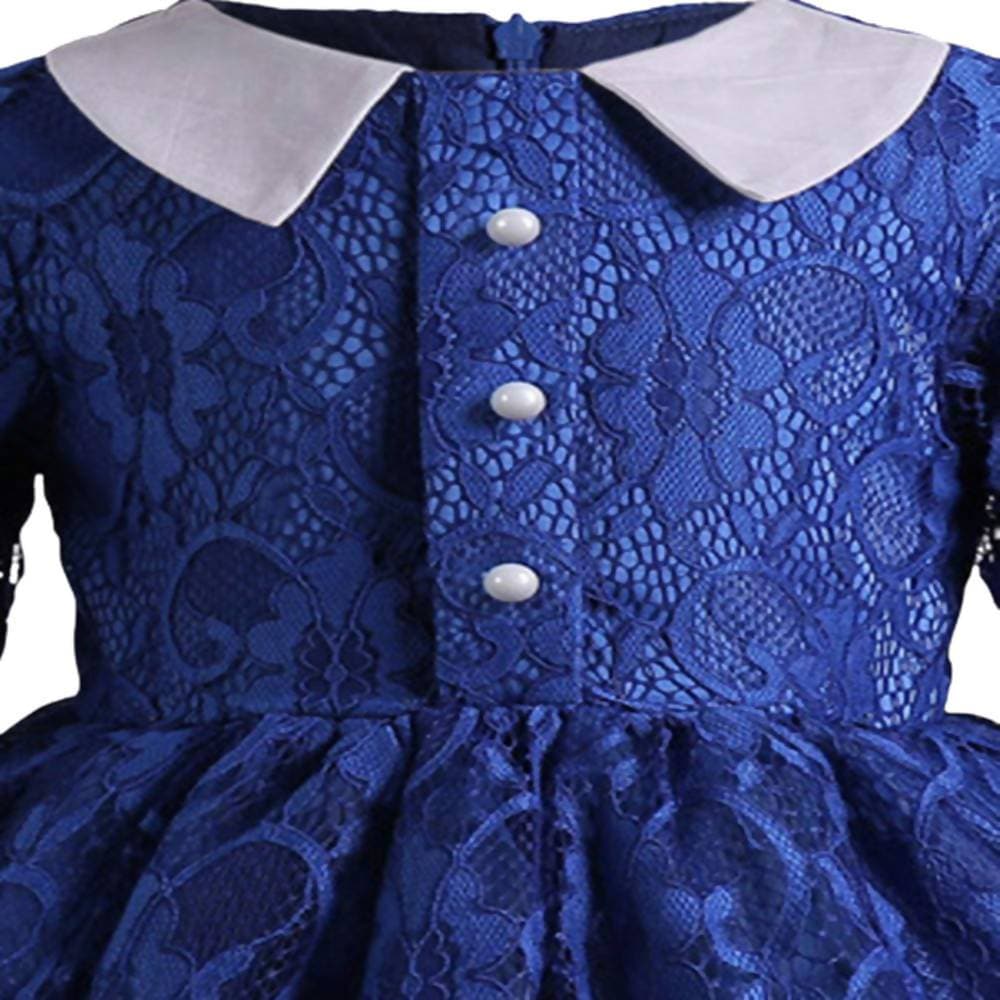 Asmaani Baby Girl's Blue Colour Satin A-Line Maxi Full Length Dress (AS-DRESS-22199) | Grocsy