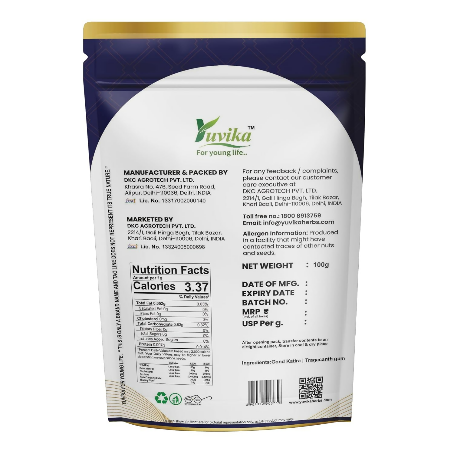 Yuvika Gond Katira - Tragacanth Gum | Grocsy