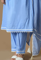 Joban Fashion L.Blue Cotton Kurta Set | Grocsy