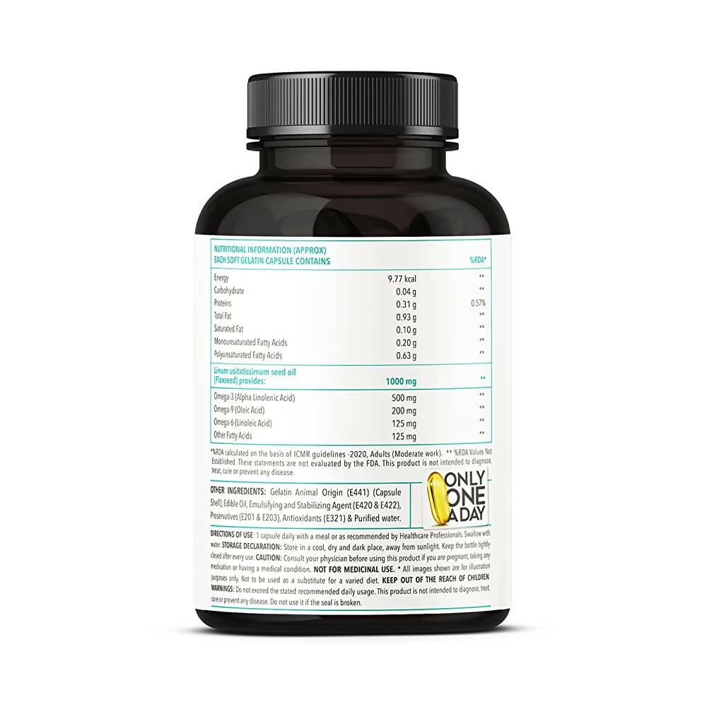 Zingavita Flaxseed Oil 1000 mg Softgel Capsules | Grocsy