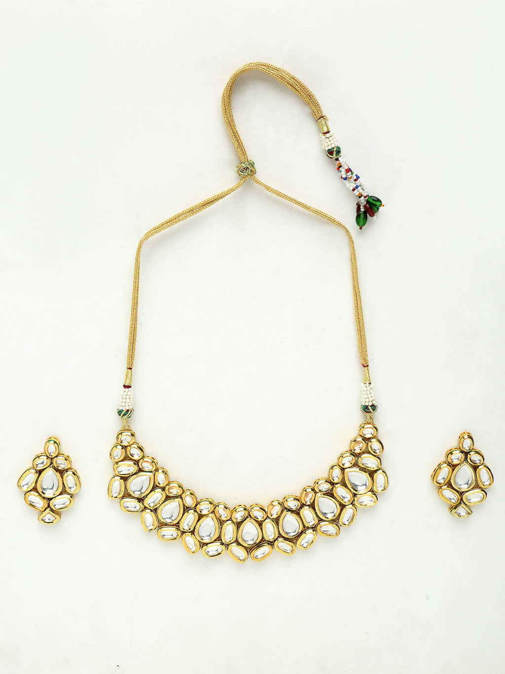 Kundan Choker With Earrings - Ruby Raang | Grocsy