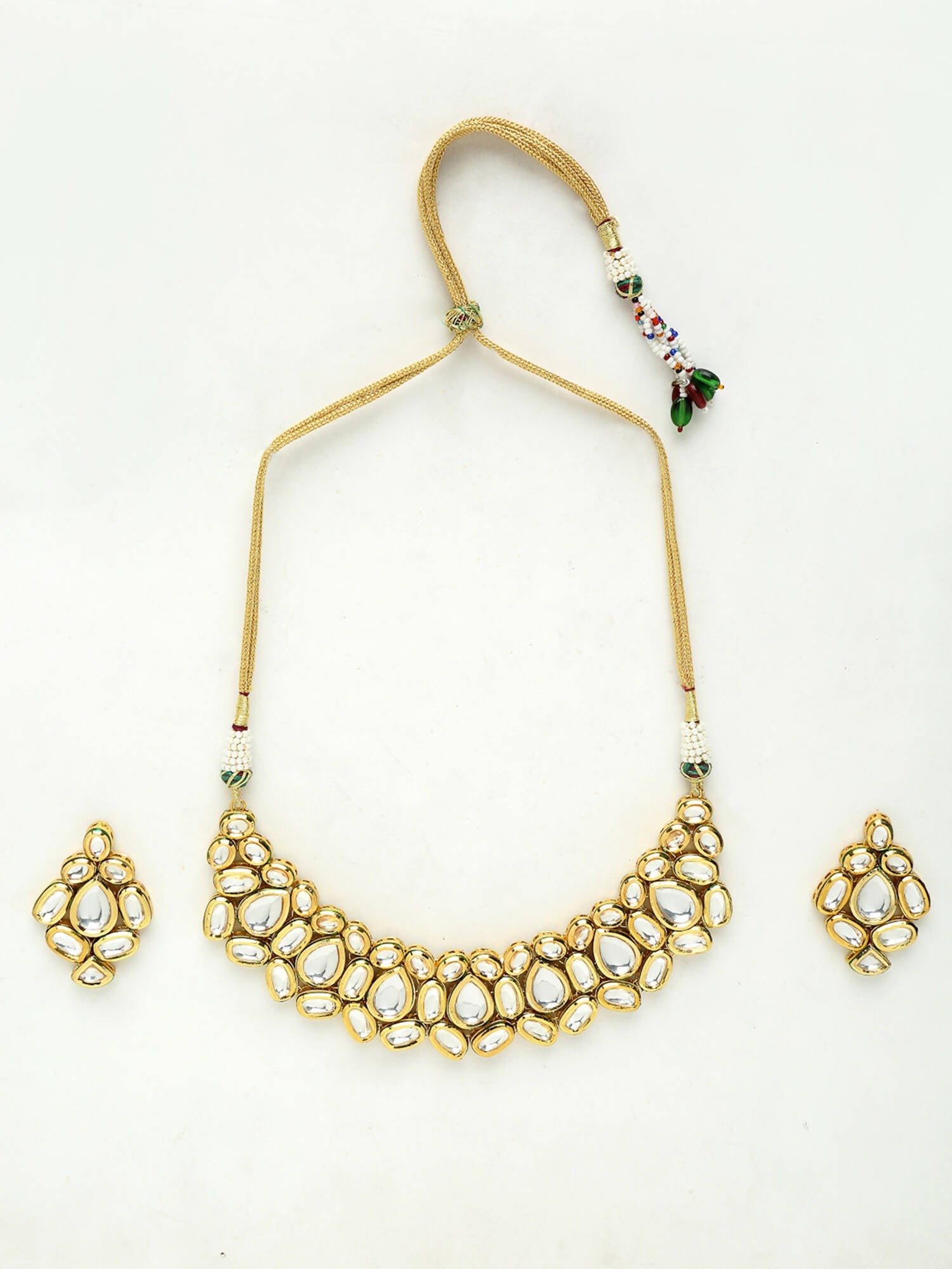 Kundan Choker With Earrings - Ruby Raang | Grocsy