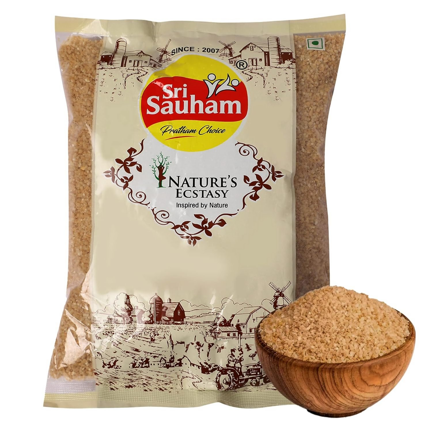 Sri Sauham Premium Roasted Dalia Godhuma Rava & Broken Wheat | Grocsy