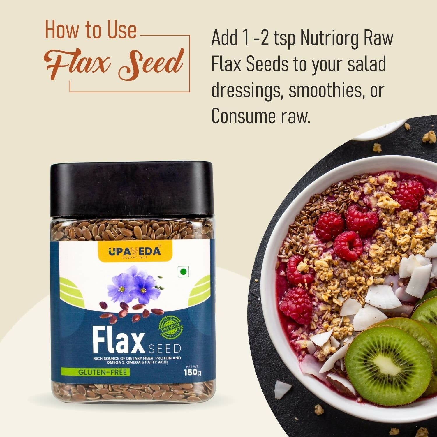 Upaveda Raw Flaxseed | Grocsy