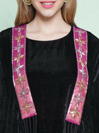 Joban Fashion Black Dhoti Salwaar with Inner and Hand Embellished Jacket | Grocsy