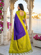 Shree Shyam Fashion Navy Blue Silk Blend Saree | Grocsy