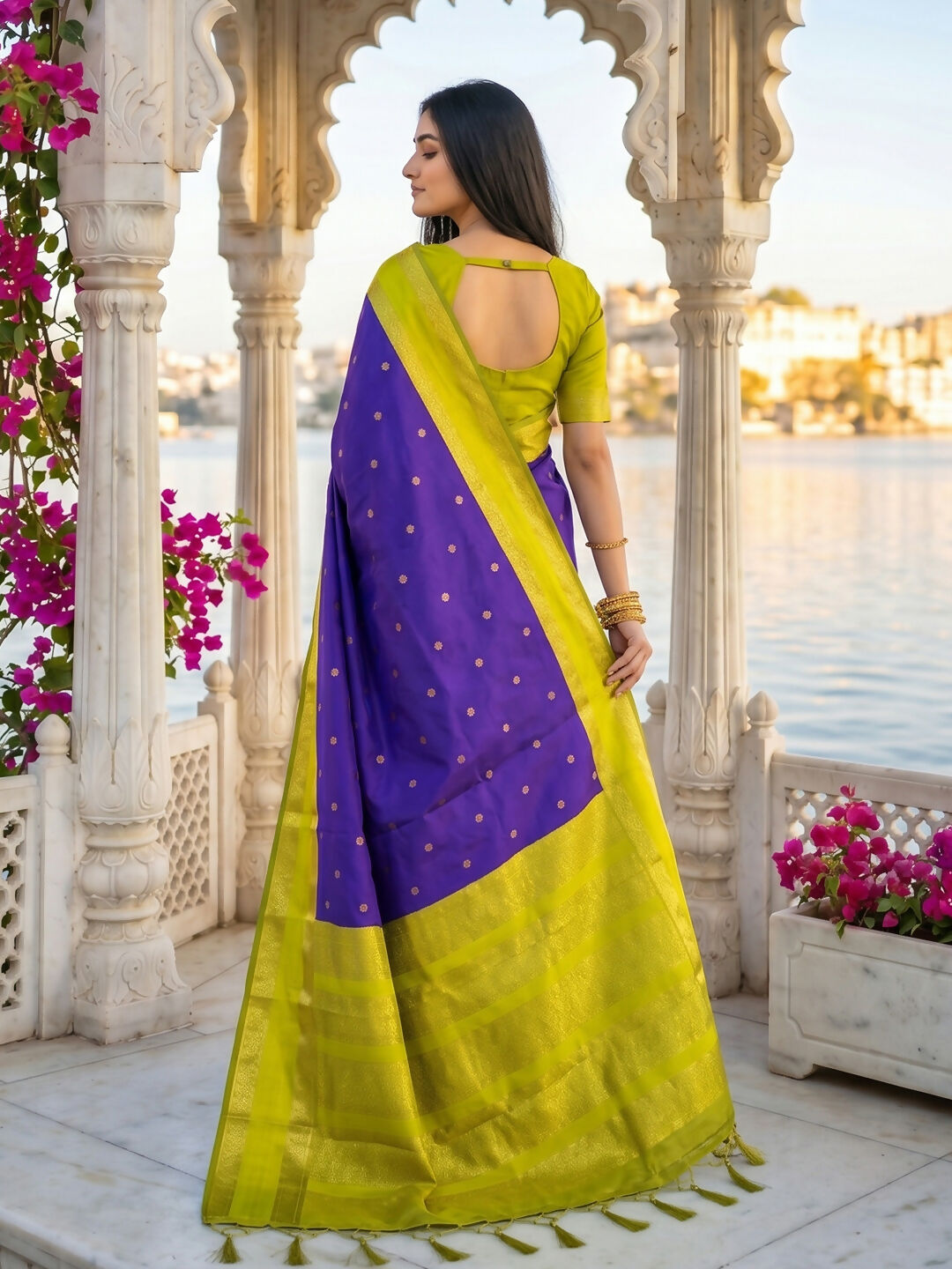 Shree Shyam Fashion Navy Blue Silk Blend Saree | Grocsy